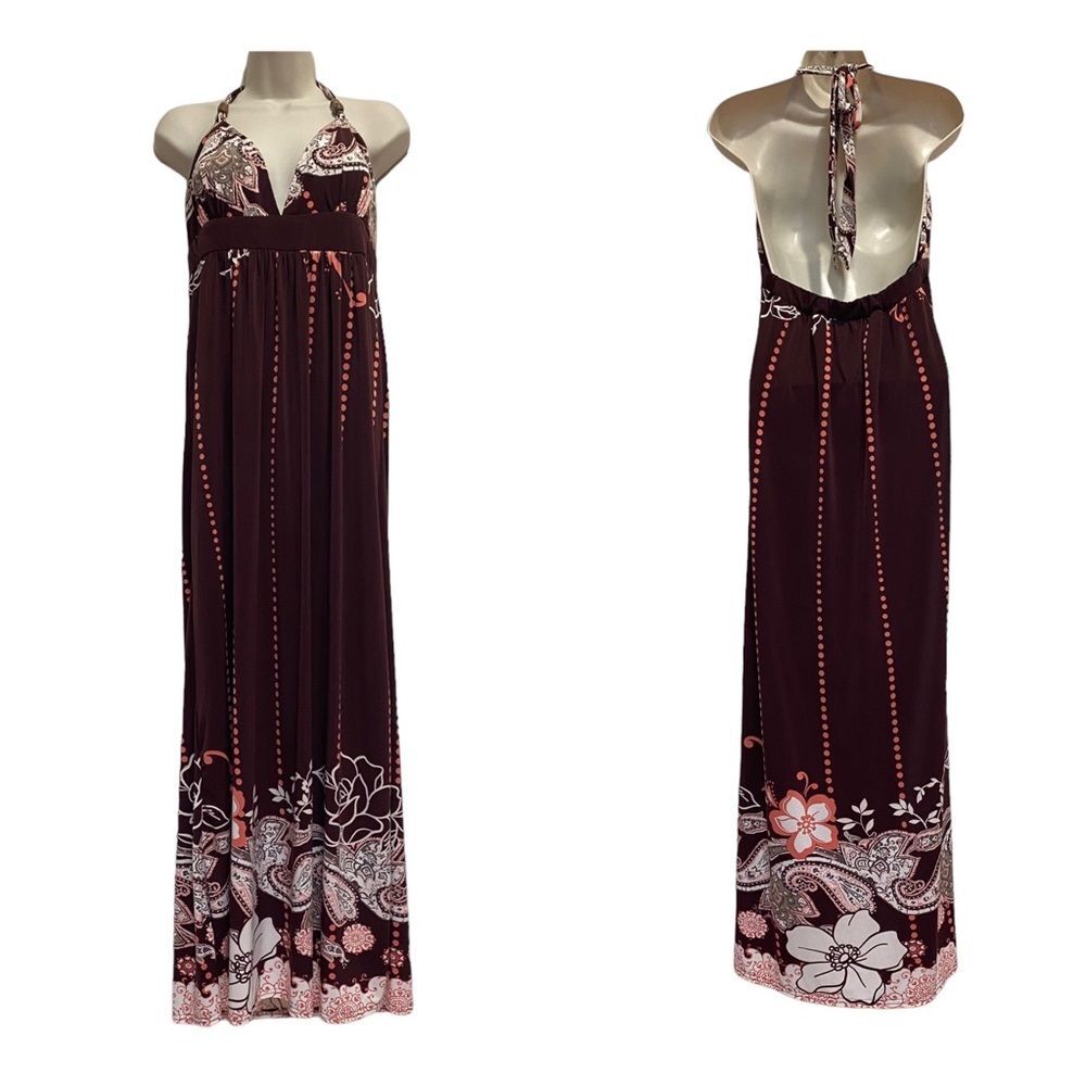 Vintage Alyn Paige New York Bohemian Halter Dress Sz L